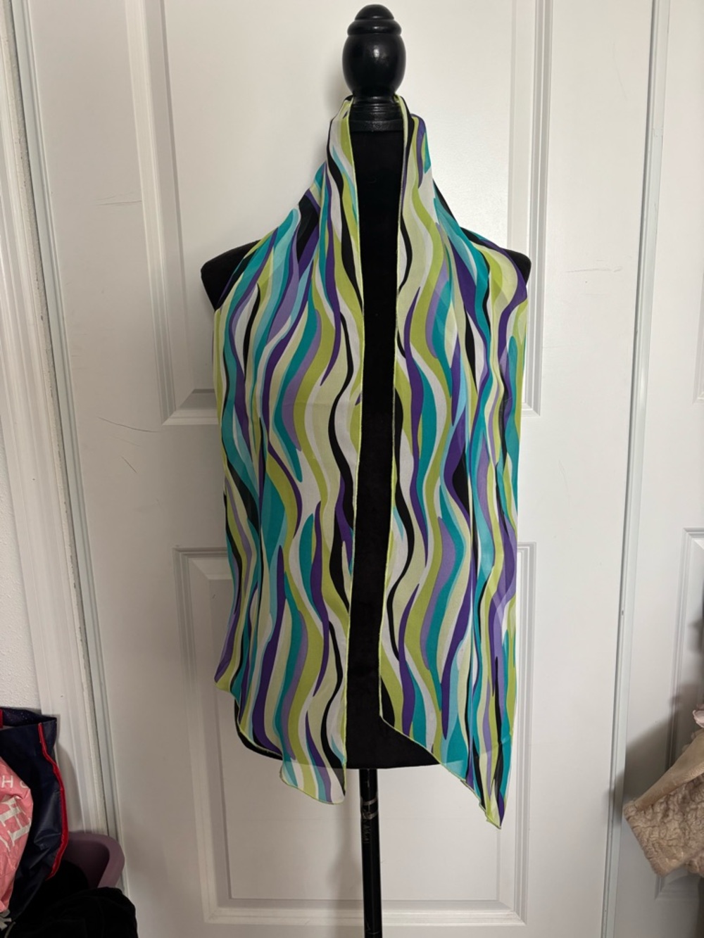 Multicolored sheer scarf